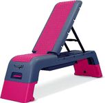 Yes4All Multifunctional Fitness Aerobic Step Platform/Aerobic Deck, Household Step Workout Bench for Home Gym (Hot Pink/Navy Blue)