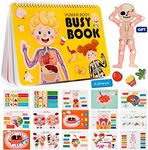 Freebear Montessori Busy Book for Kids, Human Body Anatomy Kindergarten Book for Toddlers, Preshool Learning Activities, Learning Travel Toys for 4 5 6 7 8 Years