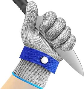 Txeouse Guantes Anticorte, Guantes Anticortes Con Protección De Nivel 9, Guantes De Trabajo De Alambre De Acero Inoxidable Para Pelar Ostricos, Cocina, Jardinería, Corte De Madera (M)