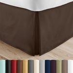 Simply Soft Premium Pleated Bed Skirt Dust Ruffle, Chocolate, Queen