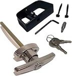 Shed Door T-Handle Lock Kit - Chrome - 5-1/2" Stem, Includes 2 Keys, 2 Screws, Square Bit, Allen Wrench, Shed Lock, Barn Door Lock, Playhouse Lock & Chicken Coop Lock (Chrome Finish)