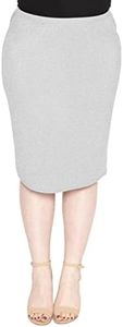 STRETCH IS COMFORT Women's Plus Size MIDI Skirt Heather Gray X-Large