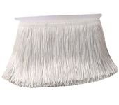 Lauthen.S 10 Yards of 6" Chainette Fringe Trim Tassel Sewing Trim for DIY Craft Latin Dress Lamp Shade Decoration White