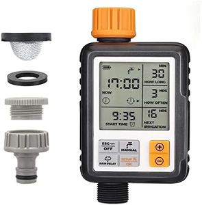 johgee Minuterie Arrosage Automatique pour Jardin, Programmateur d'Arrosage Extérieur, Minuteur Arroseur avec Grand Écran LCD