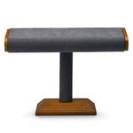 Woodten Solid Wood T-Bar Showcase Watch Display Stand Jewelry Display Organizer Holder for Watch Bracelet (Grey)