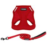 Voyager Step-in Air Cat Harness - All Weather Mesh Step in Vest Harness for Small and Medium Cats by Best Pet Supplies - Harness Leash Set (Red), XXS