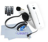 New!!! Pocketalker 2.0 Platinum Package by Williams Sound - Platinum Package Includes 2 Liberty Microfiber Cloths and 3 Extra Sets of Batteries (Behind The Head Headphones)