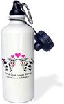 3dRose True Love Comes Along Once in a Lifetime – Cute Happy Cows Design - Sports Water Bottle, 21oz (wb_6286_1)