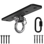 Dolibest Swing Celing Hanger, Heavy Duty Punching Bag Hook Bracket Set Carabiner Swivel for Wall Beam Boxing Heavy Bag Hammock Swing Chair, up to 600lbs