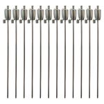 12x Silver 146cm Garden Fire Tiki Torch - Barrel - Oil Paraffin Outdoor Candle Flames Lantern Light - by Harbour Housewares