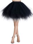 WedTrend Women's Petticoat Tutu Tulle Skirt 50's Short Ballet Dance Dress Underskirt Cosplay Crinoline Rockabilly for Carnival Party Dress WTC10036 1Black S