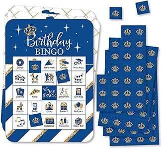 Big Dot of Happiness Royal Prince Charming - Picture Bingo Cards and Markers - Birthday Party Bingo Game - Set of 18