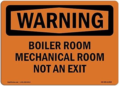 OSHA Waring Sign - Boiler Room Mechanical Room Not an Exit | Vinyl Label Decal | Protect Your Business, Work Site, Warehouse & Shop Area | Made in The USA