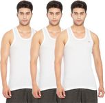 Lux Cozi 100% Cotton Men's Sleeveless Round Neck, Modern White Vest Pack of 3 (White_90)