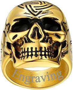FaithHeart Customized Celtic Knot Skeleton Rings Gold Plated Punk Skull Norse Jewelry Protection Thumb Finger Ring Charms Size 7