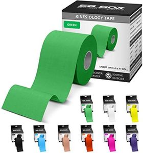 SB SOX Original Cotton Kinesiology Tape Roll – Best Latex Free Athletic Tape for Muscles/Joints – Waterproof, Stretchy, and Gentle on Skin (16ft) (Green)