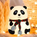 CYMNIX Panda Gifts For Girls Boys Baby Room Decor, Cute Nursery Decor Silicone Panda Bear Night Light For Bedroom With 7 Color Change Led Lamp., Multicolor