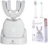 Magentak Electric U Shaped Toothbrush for Adult,360 Degree Automatic Cleaning, Ultrasonic Tooth Brush has 23760 Nylon Bristles and 3 Modes Standard, Fast, Ultra Fast(White)