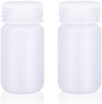 UMETASS 4.2 oz Wide Mouth Lab Reagent Bottle, Laboratory Grade Chemical Container, Sealed Leak-proof Translucent HDPE Bottle, Pill Bottle, Water Sample Bottle(2 Pcs)