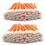 Wellgler's Foam Cleaning Swab,for Electronics, Camera, Optical Lens Cleaning and Clean Inkjet Printer (200pcs Orange)