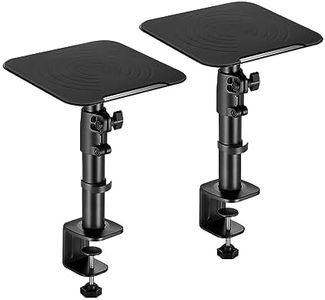 RICOO Altavoces de Mesa LH069-C, Soporte de Mesa Universal, 2 Soportes Altavoces Pie, Soporte Altavoz, Dimensiones 230 x 230 x 551 mm, Negro