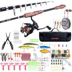 Goture Telescopic Fishing Rod and Reel Combo, Travel Fishing Rod Combo for Saltwater Freshwater Fishing, Collapsible Fishing Rod Starter Kit with Carrier Bag, Portable Fishing Pole Reel, 2.7M/8.86FT