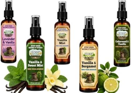 Stops Odor Before It Starts – Vanilla Collection Toilet Spray Bundle – Vanilla & Bergamot, Lavender, Vanilla Mist, Cedarwood, & Sweet Mint – 4 oz Each (5-Pack, 20 oz Total,