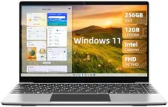 jumper Laptop, 12GB LPDDR4 RAM, 256GB SSD ROM, 14 Inch 1080p FHD IPS Screen, Windows 11 Laptops Computer with Celeron 4-Core Processor, UHD Graphics 600, 2 Stereo Speaker, Portable.