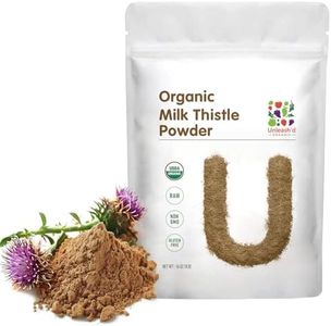 UNLEASH'D ORGANIC Milk Thistle Powder 1 Pound,Rich in Silymarin and Antioxidants, Immune Support, Milk Thistle Seed Powder Organic