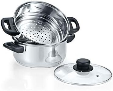 CONCORD 3 Quart Stainless Steel 3 Piece Steamer Cookware Set (INDUCTION COMPATIBLE)