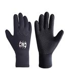 RZJZGZ SLINX 3mm Neoprene Wetsuit Gloves Thermal Non-slip Wear-resistant Swimming Surfing Fishing Diving Gloves Kayaking Canoe Gloves for Men Women (M)