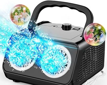 SHCKE Automatic Bubble Machine Upgrade Bubble Blower with 2 Fans, 20000+ Bubbles Per Minute Bubbles for Kids Portable Bubble Maker Operated by Plugin or Batteries for Indoor Outdoor Birthday Party