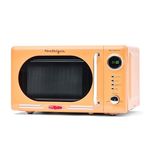 Nostalgia Retro Compact Countertop Microwave Oven - 0.7 Cu. Ft. - 700-Watts with LED Digital Display - Child Lock - Easy Clean Interior - Orange