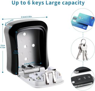 Mitoymia Wall Mount Key Safe – Gray Secure Lock Box