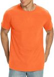 NITAGUT Short Sleeve Crew Neck T-Shirts for Men Cotton Fresh Classic Tees, Bright Orange, X-Large