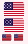 United States of America Flag Stickers Pack of 4 (8 & 5 inch) | United States of America USA Flag Logo Sticker | Multipurpose Use Waterproof Vinyl Stickers for Home Office Car & Bike