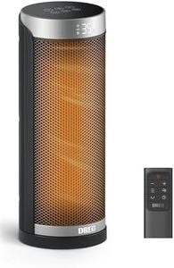 Dreo Heizlüfter Energiesparend, PTC Keramik Heizlüfte Leise, 70° Oszillierend Elektroheizung mit Fernbedienung, 12-Std-Timer, 3 Modi 3 Geschwindigkeiten, Überhitzungs-Kippschutz, Solaris Slim H3