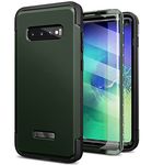 SURITCH for Samsung Galaxy S10 Plus Case, [Built-in Screen Protector] 360° Full Protection Military Grade Shockproof Rugged Bumper Thick Protective Phone Cover for Samsung S10 Plus 6.4 Inch - Green