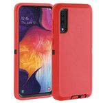 Co-Goldguard Case for Samsung Galaxy A50 / A50s, Heavy Duty Cover [NO Screen Protector] 3 in 1 Shockproof Drop-Proof Shell,Red