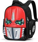 Happy Hues Kids 3D School Backpack with Luminous Eyes- Schoolbag Waterproof Lightweight Backpack for Kids- (Red)