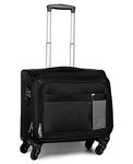 NOVEX Polyester Black Small Overnighter Laptop Trolley Bags with Wheel | 4 Wheels Luggage, Lightweight - 42cm | Laptop & 3 Main Compartment, Combination Lock Backpack for Men & Women