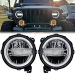 Z-OFFROAD DOT Approved 9 Inch LED Headlights w/White Halo DRL Compatible with Jeep Wrangler JL 2018-2022 Jeep Gladiator JT Hi/Lo Beam Adjustable Headlamp Replacement