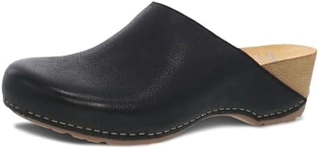Dansko Talulah Stylish Mule Clog for Women - Cushioned PU Footbed and Arch Support for All-Day Comfort - Leather Uppers for Long-Lasting Wear, Black Milled Burnished, 7.5-8