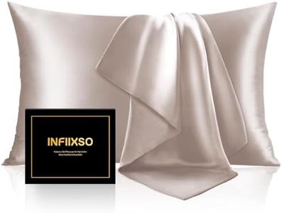 INFIIXSO Mulberry Silk Pillow Cases King Size Set of 2, Silk Pillowcase with Hidden Zipper 20"x36", Extraordinary Smooth and Soft Pillow Case for Hair and Skin(Caramel, 2 Pack)