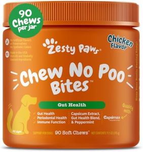 Zesty Paws Chew No Poo Bites for Dogs - Stool Eating Deterrent Soft Chews for Dogs - Gut, Periodontal & Immune System Support - Premium DE111 Bacillus subtilis Probiotic Chicken - 90 Count