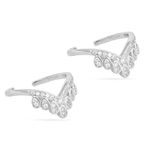 ZAVYA 925 Sterling Silver Gorgeous Crown Rhodium Plated Toe Ring Pair for Women | Gift for Women | With Certificate & 925 Stamp