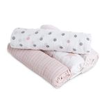 aden + anais essentials 100% Cotton Muslin Swaddle & Receiving Blanket for Baby Girls & Boys, 112x112cm, Newborn Swaddling Set, Infant & Toddler Shower Gift, 4 Pack, doll