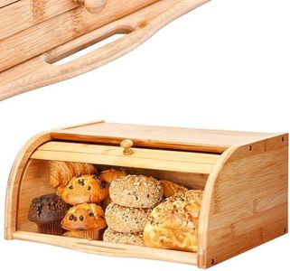 2 Lb. Depot Breadbox for Kitchen Countertop - Vintage-Style Bamboo Bread Box Wood - Japanese Bread Box - Bread Cabinet for Kitchen Counter - Bread Bin - 17'' x 10'' x 7''