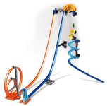 Hot Wheels Toy Car Track Builder Track Vertical Launch Kit Playset & 1:64 Scale Vehicle, 50 inches Tall with 36 Component Parts