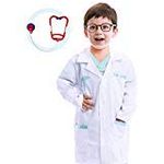 Spooktacular Creations Jr. Doctor Lab Coat Deluxe Kids Toddler Costume Set for Halloween Scrub Dress Up Party and Scientists Role Play (3T)